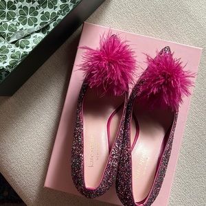 Kate Spade marabou heel - never worn, perfect condition!